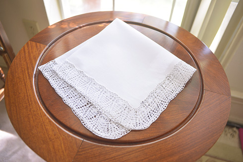 Jumbo 20" Lace Handkerchiefs. Extra Large with Extra Wide Lace